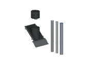 Dakopstand set hellend dak ECONEXT® sQ 44°-46° | Zwart