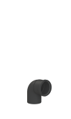 Bocht CoxVLT PP | Ø80mm | 87° | Rookgas | Zwart